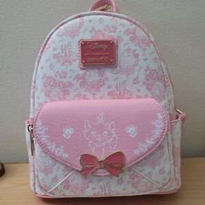 Loungefly Marie Aristocats Pink and White Disney Backpack NWT